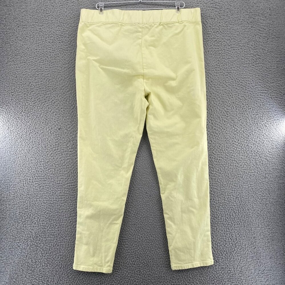 Soft Surroundings Light Yellow Skinny Pants with Button Hem - Picture 3 of 11